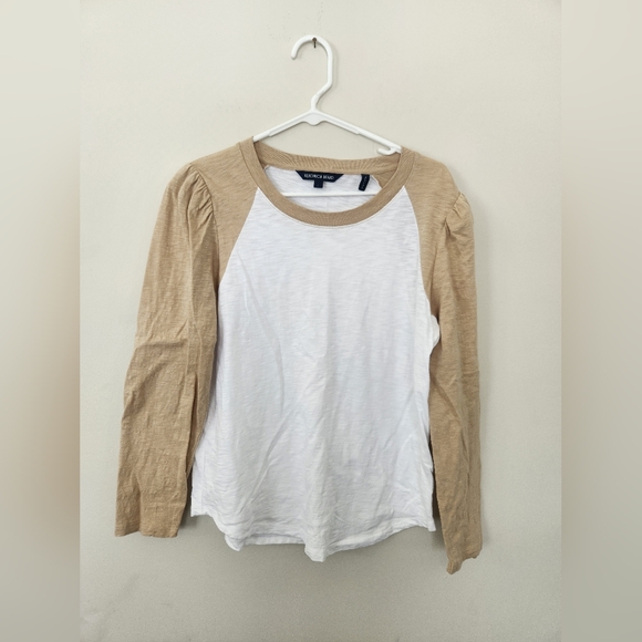 Veronia beard Mason Baseball Tee In Stone Khaki white size large - Picture 2 of 5